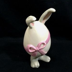 Easter Standing Feet Egg Bunny Ears Pink Bow